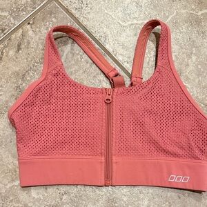 Lorna Jane Coral Zip-Front Sports Bra